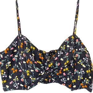 AFRM Floral Cropped Cami Twist Front Bra Top